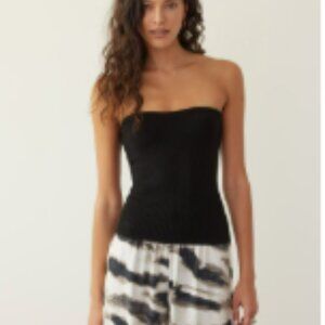 Black Knit Sweetheart Tube Top